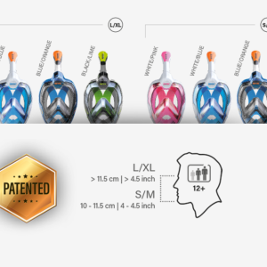 Pilnā snorkelēšanas sejas maska Magica (S/M)