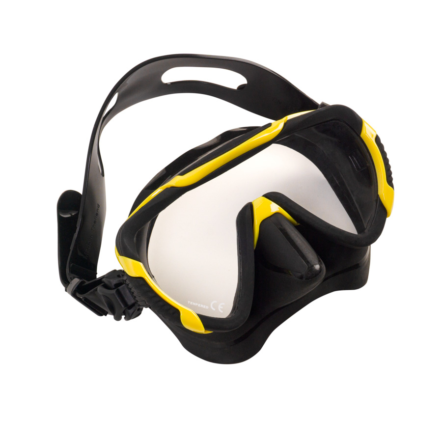 Maska Scorpena Miami, melns - dzeltens - Image 3