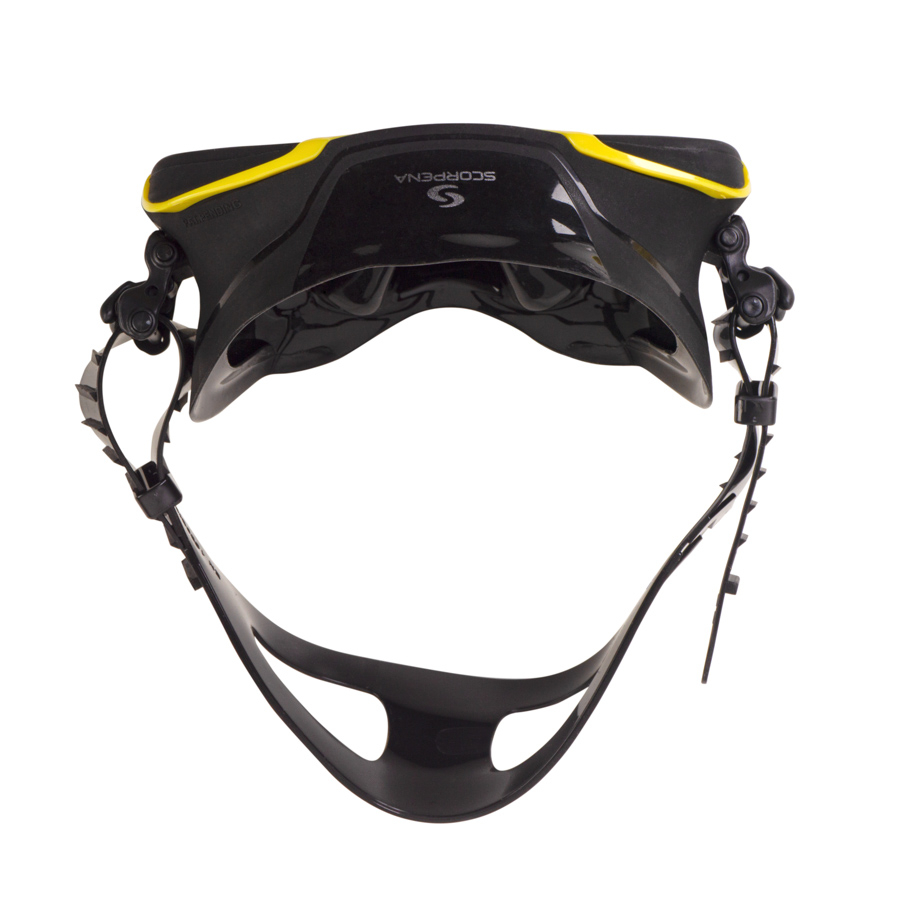 Maska Scorpena Miami, melns - dzeltens - Image 4
