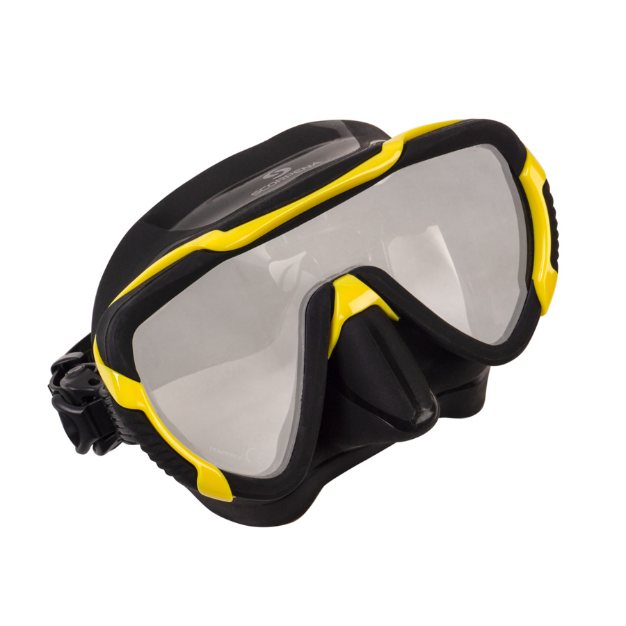 Maska Scorpena Miami, melns - dzeltens - Image 6