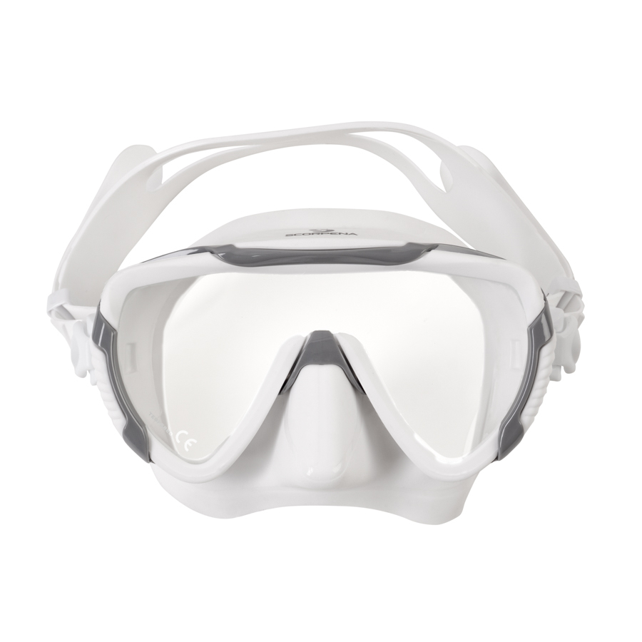 Maska Scorpena Miami, balta - pelēka - Image 3